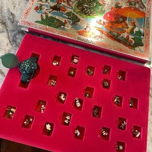 Christmas Swatch 1997 Limited Edition Advent Green Watch Gz900 NIB Holiday Set